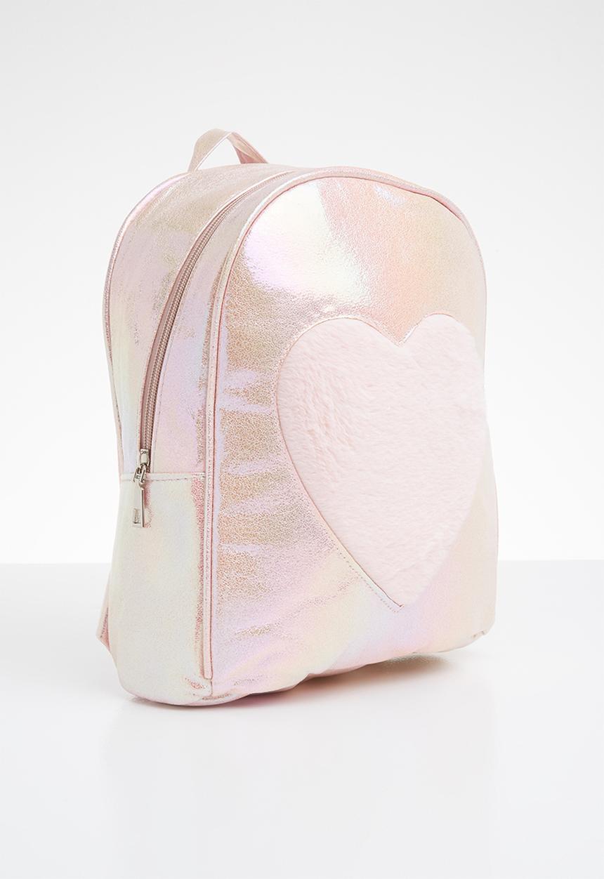 Pop Candy - Backpack with fluffy heart - pink
