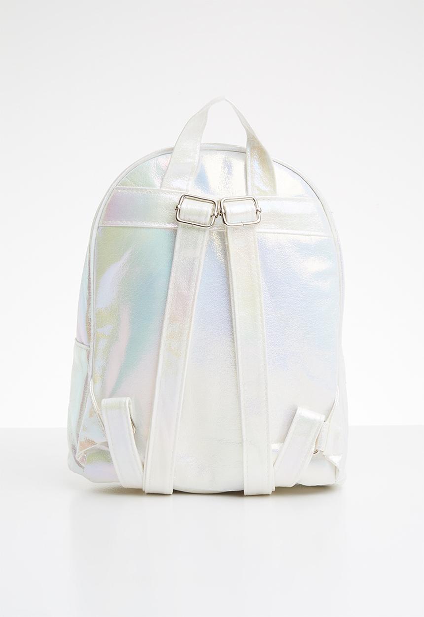 Pop Candy - Backpack with fluffy heart - white