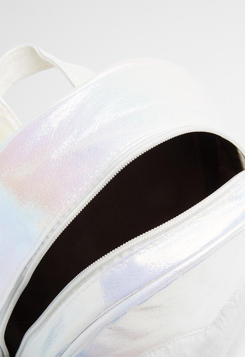 Pop Candy - Backpack with fluffy heart - white