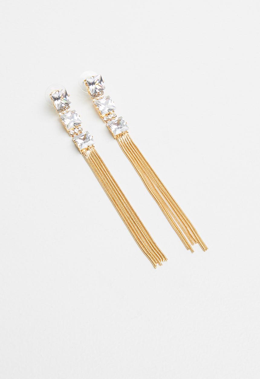 STYLE REPUBLIC - Statement tassel earrings - gold