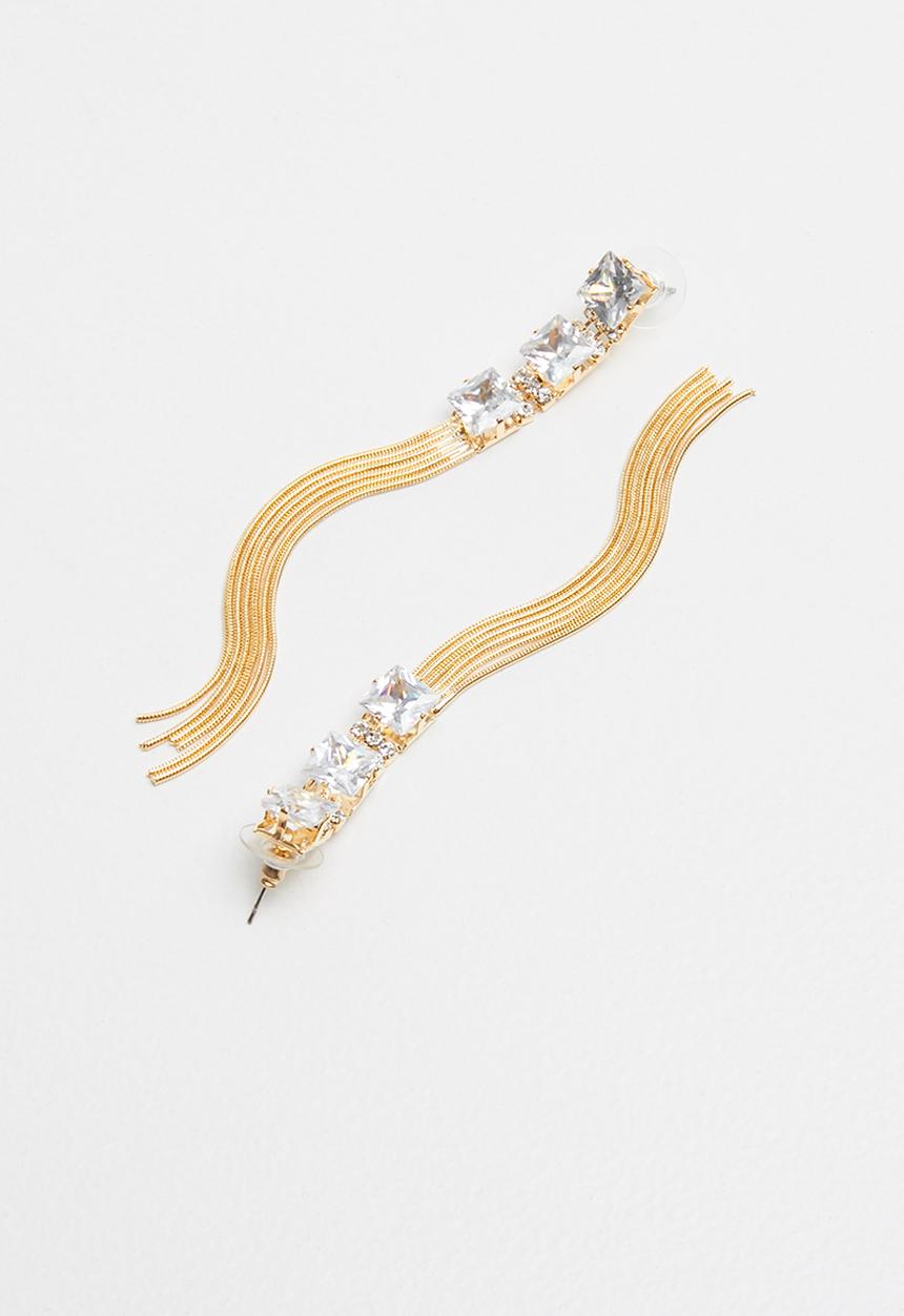 STYLE REPUBLIC - Statement tassel earrings - gold