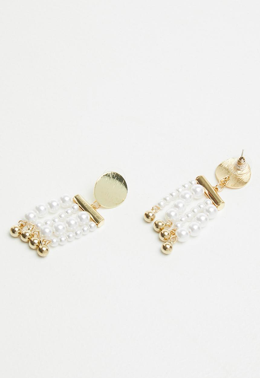 Superbalist - Pearl fall earrings - gold & white