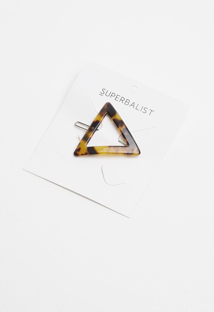 Superbalist - Triangular resin hair clip - brown