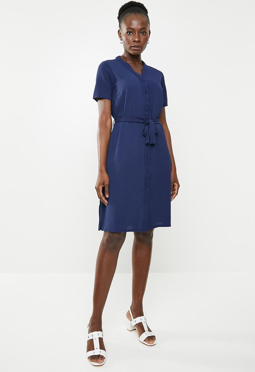 edit - Button-down shirt dress - navy