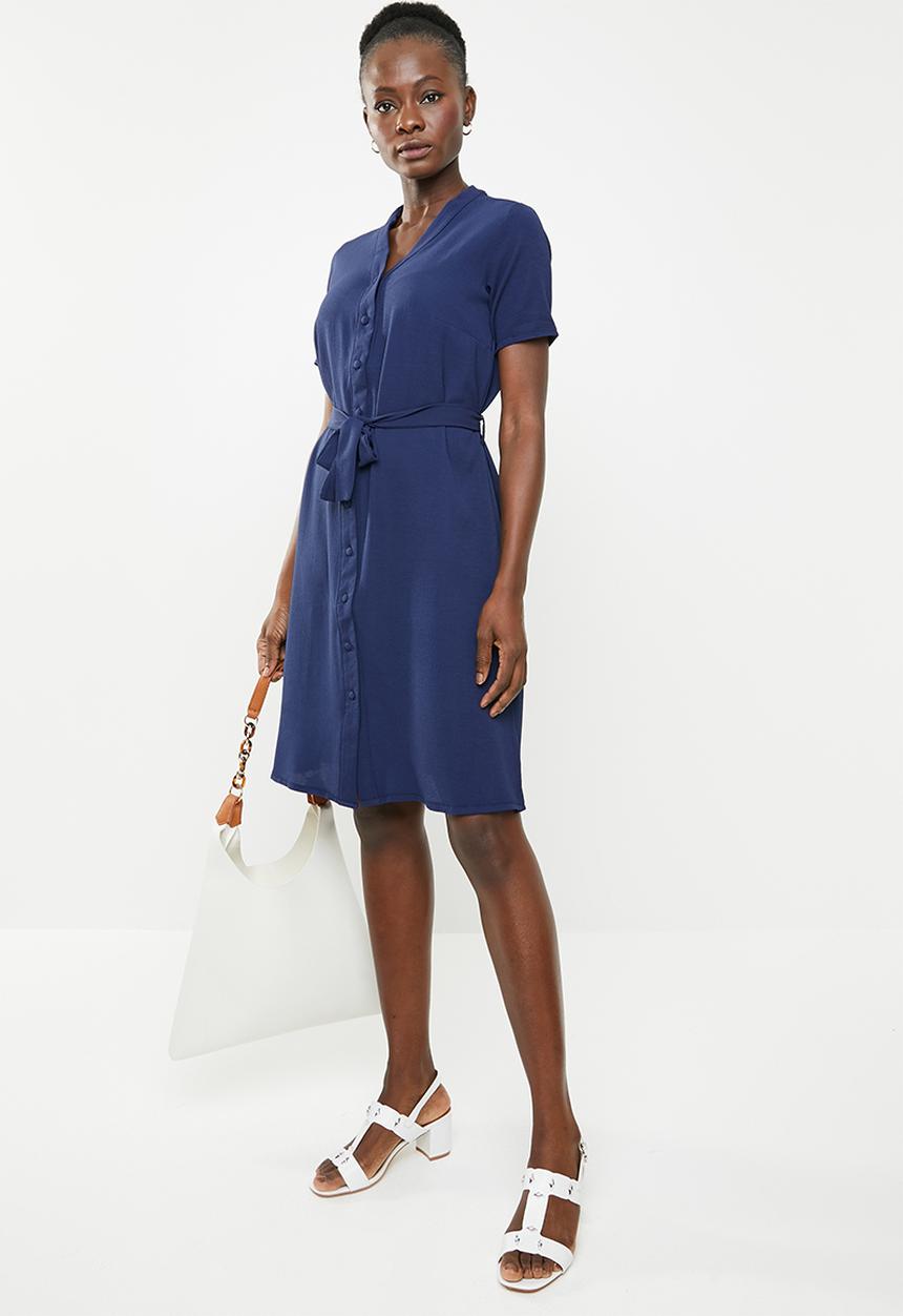 edit - Button-down shirt dress - navy