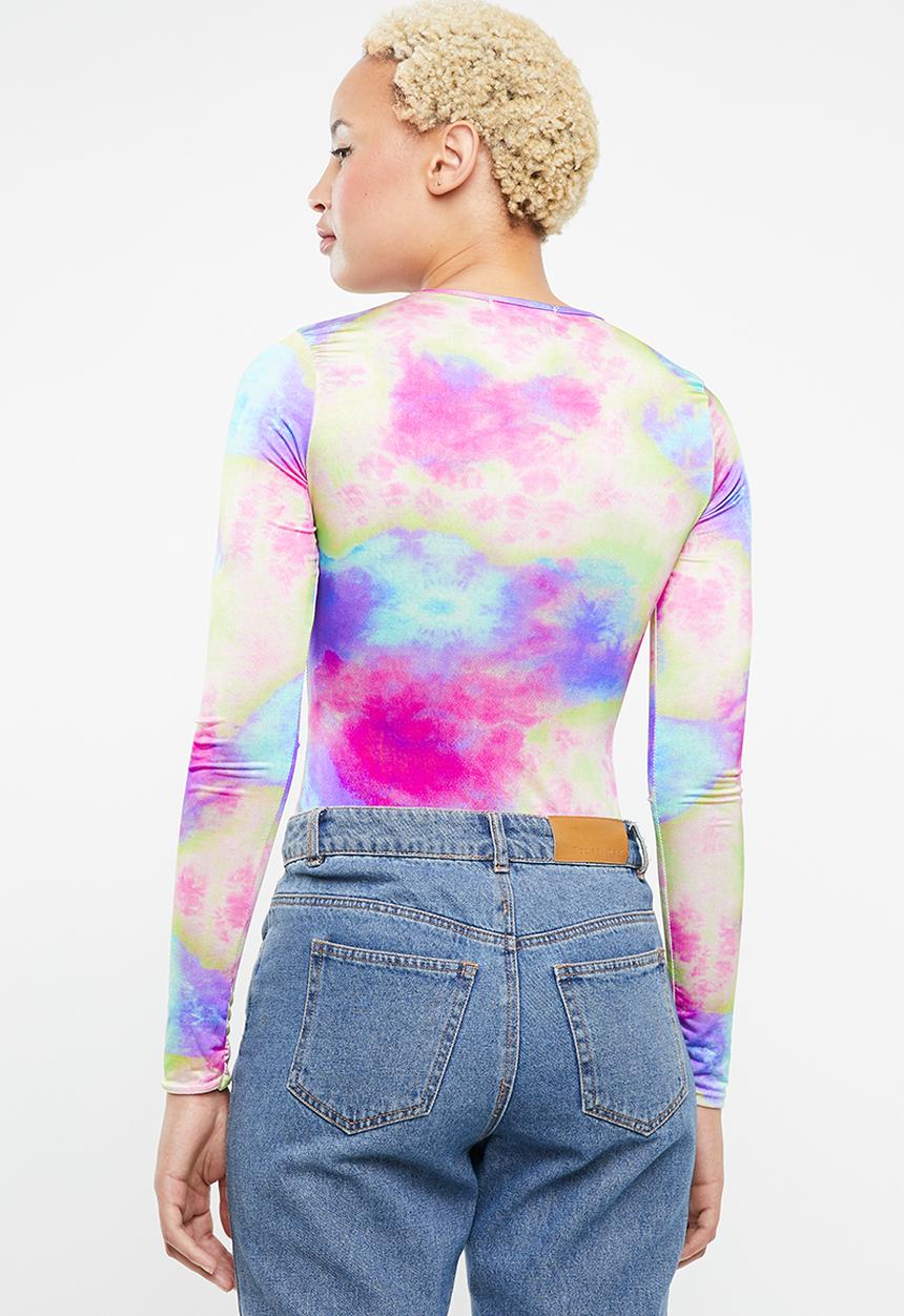 Missguided - Tie dye v neck bodysuit - multi