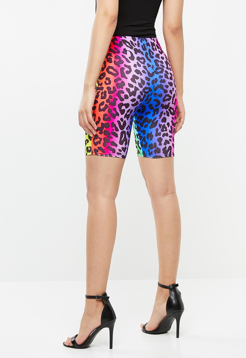 Missguided - Tie dye animal print shorts - multi