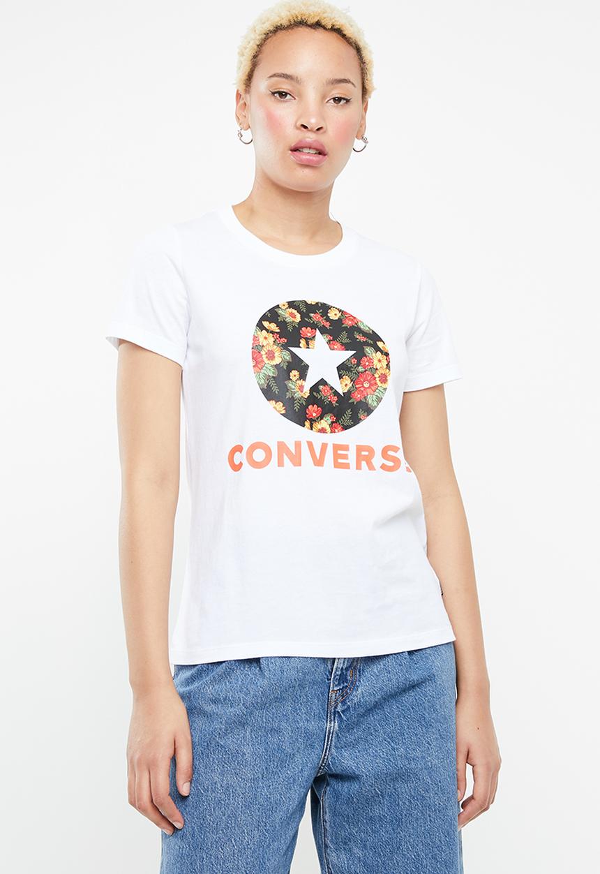 Converse - Converse in bloom floral tee - white