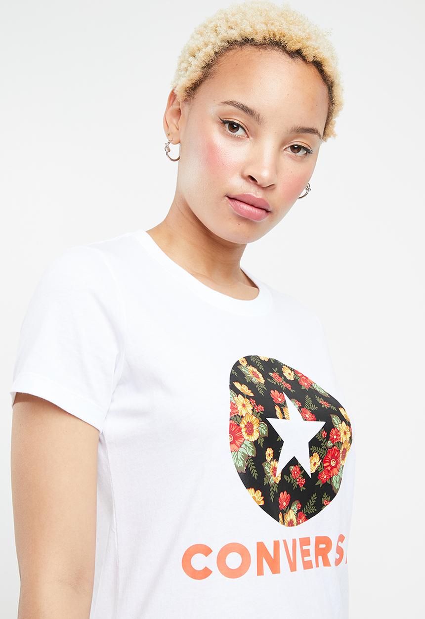 Converse - Converse in bloom floral tee - white