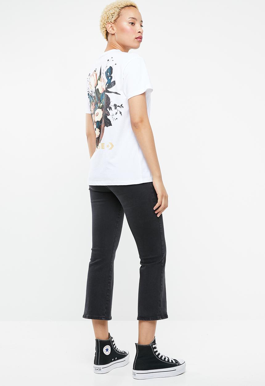 Converse - Converse floral basketball relaxed tee - white