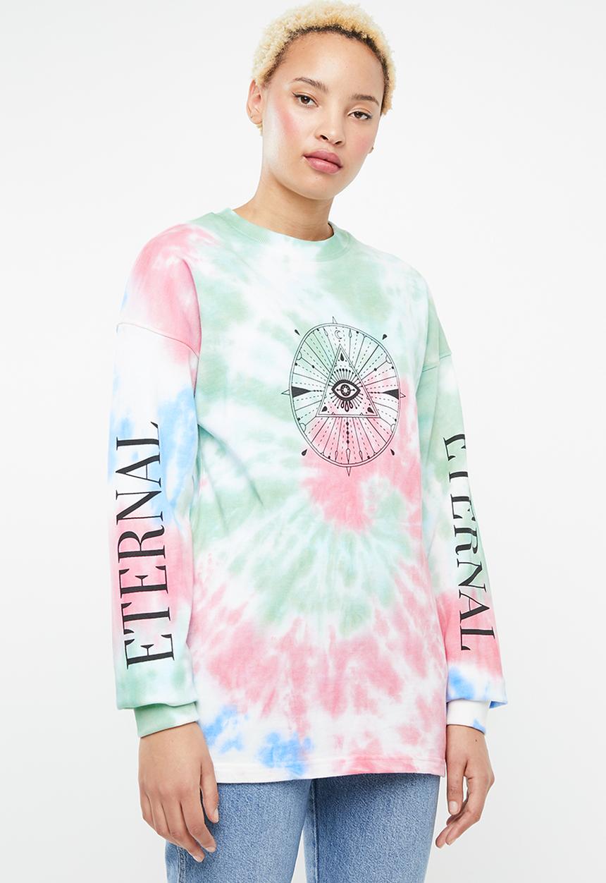 Missguided - Tie dye graphic sweatshirt - multi