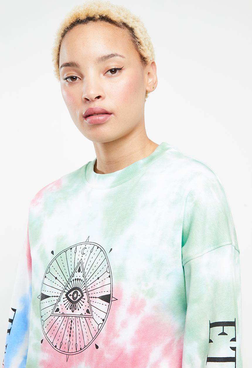 Missguided - Tie dye graphic sweatshirt - multi