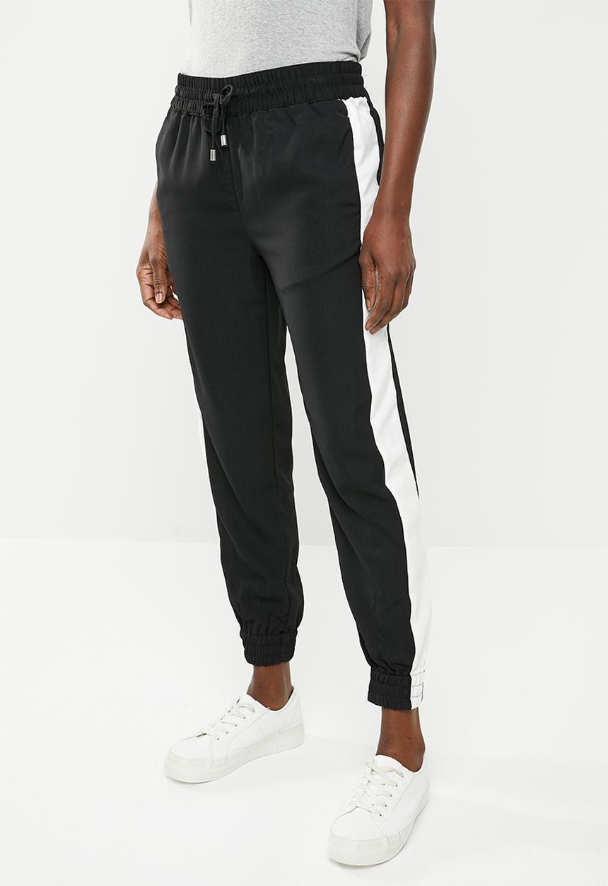 edit - Stripe jogger pants - black & white
