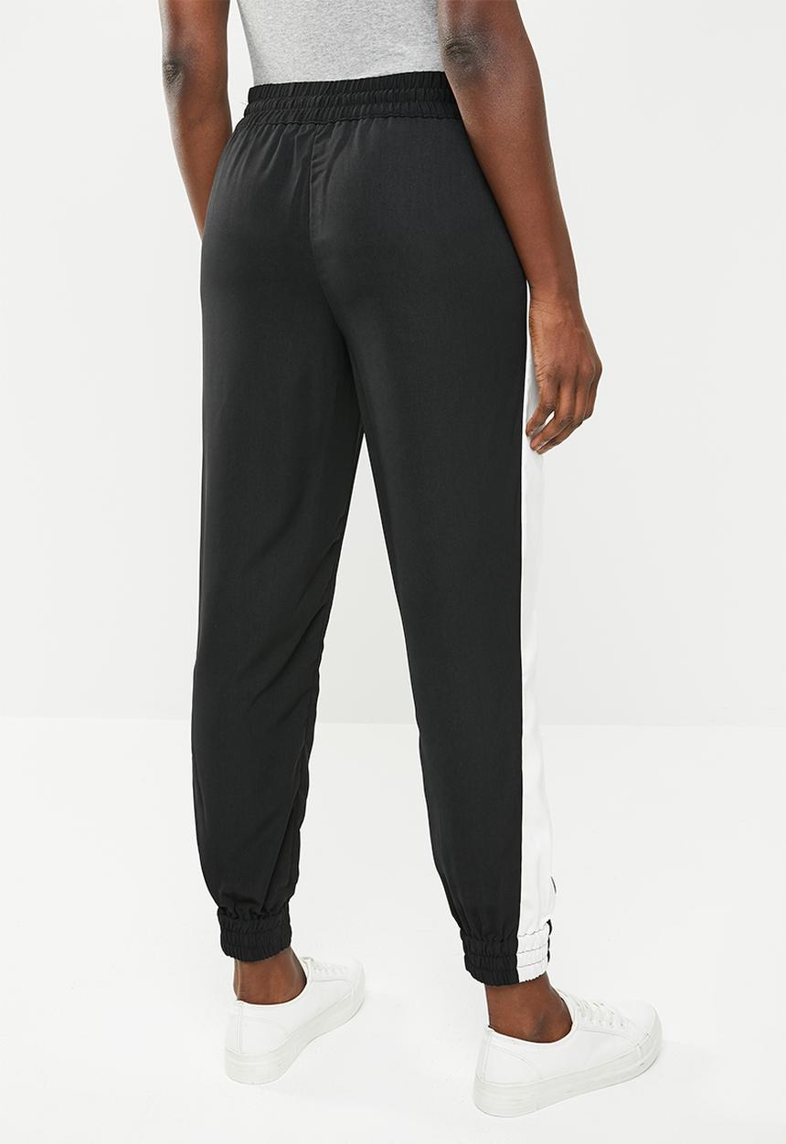 edit - Stripe jogger pants - black & white