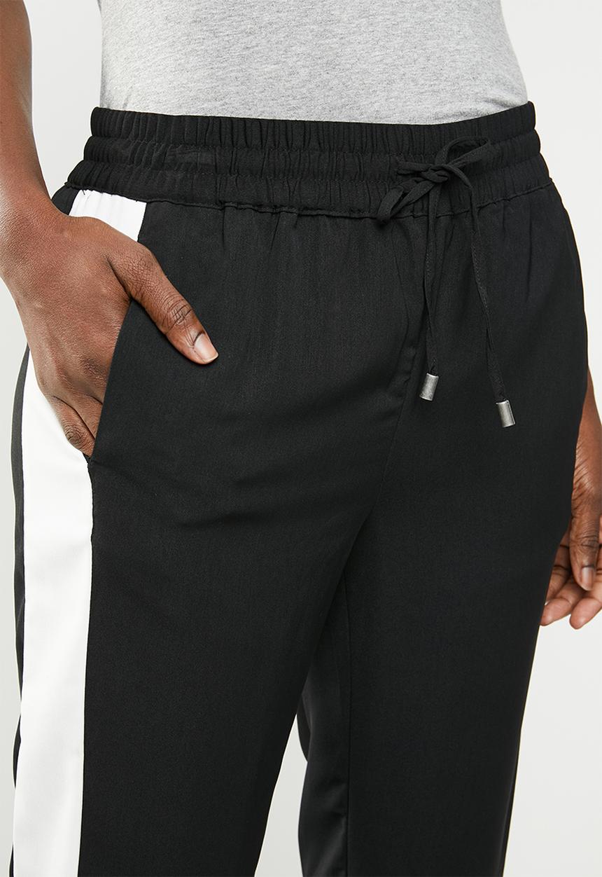 edit - Stripe jogger pants - black & white