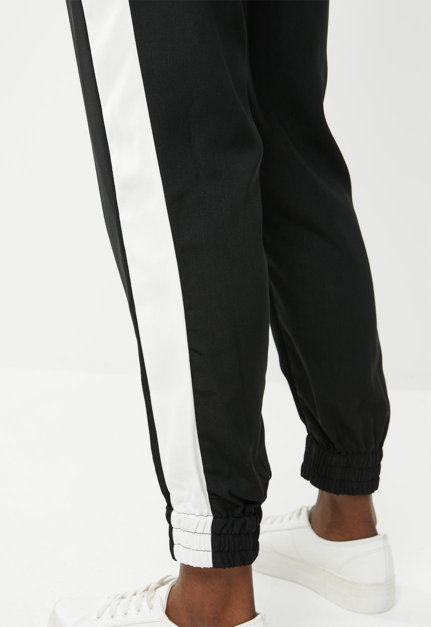 edit - Stripe jogger pants - black & white