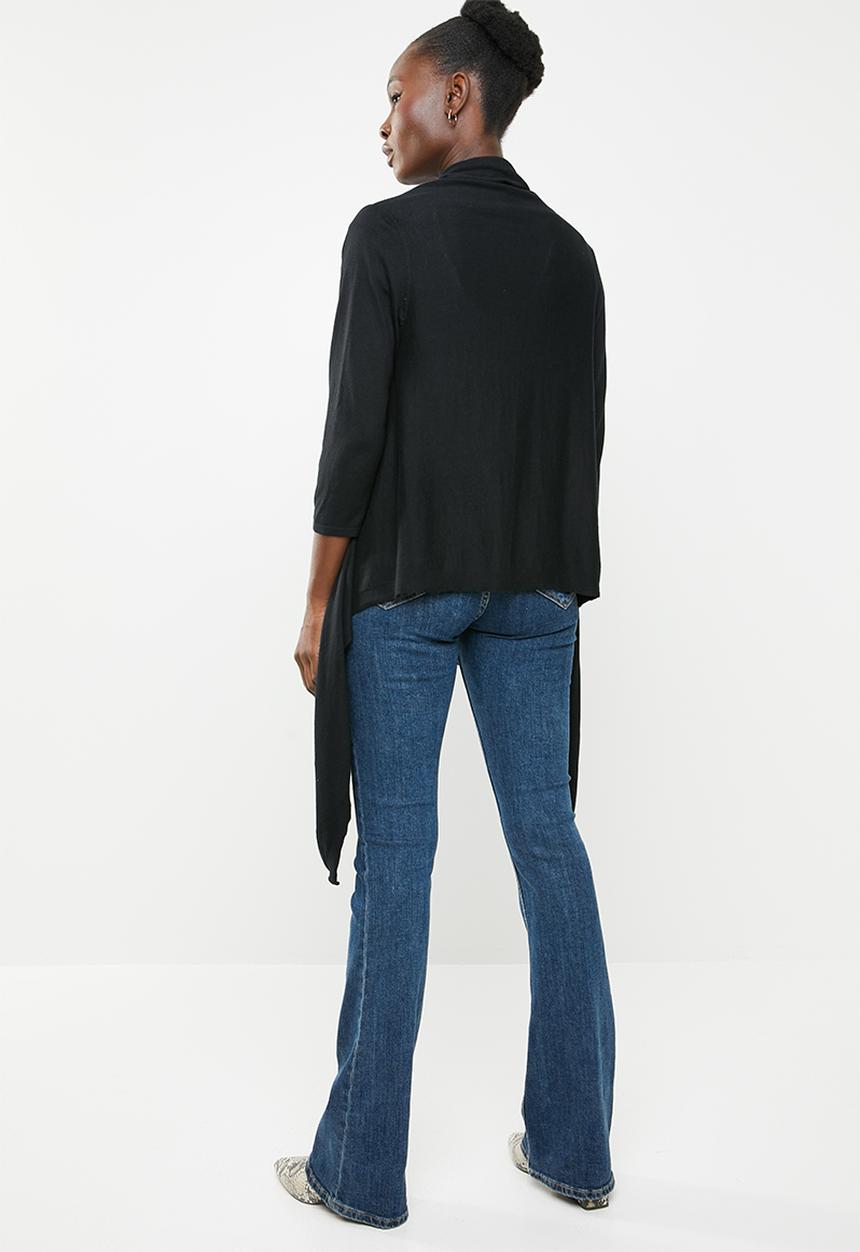edit - Light weight waterfall cardi - black
