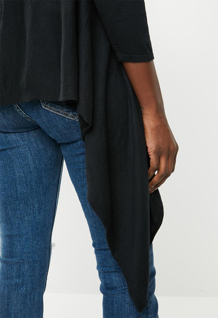 edit - Light weight waterfall cardi - black