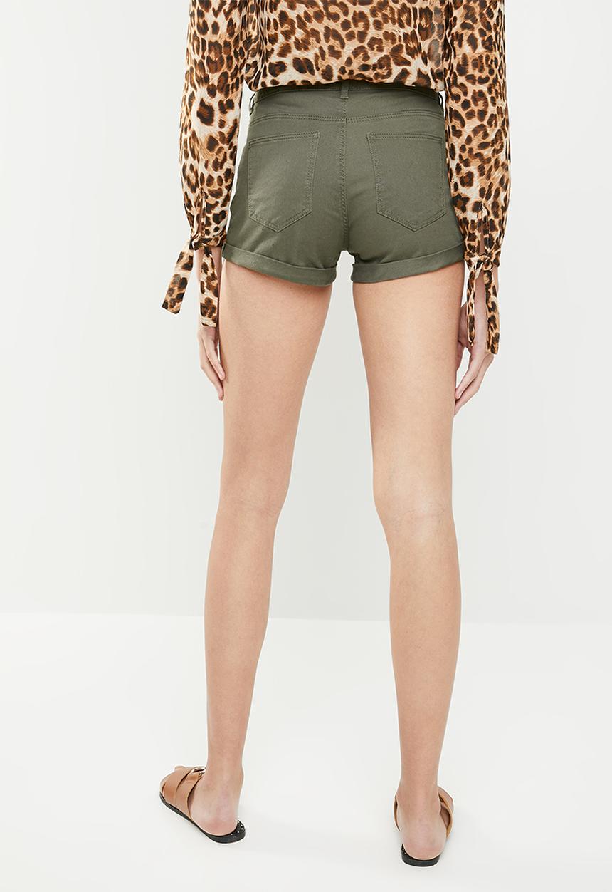 c(inch) - Twill shorts with pockets - khaki