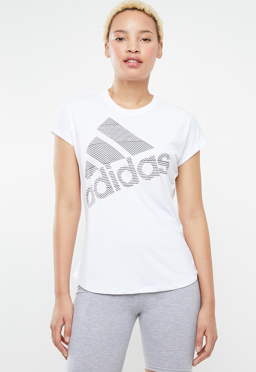 adidas Performance - Short sleeve badge of sport logo tee - white