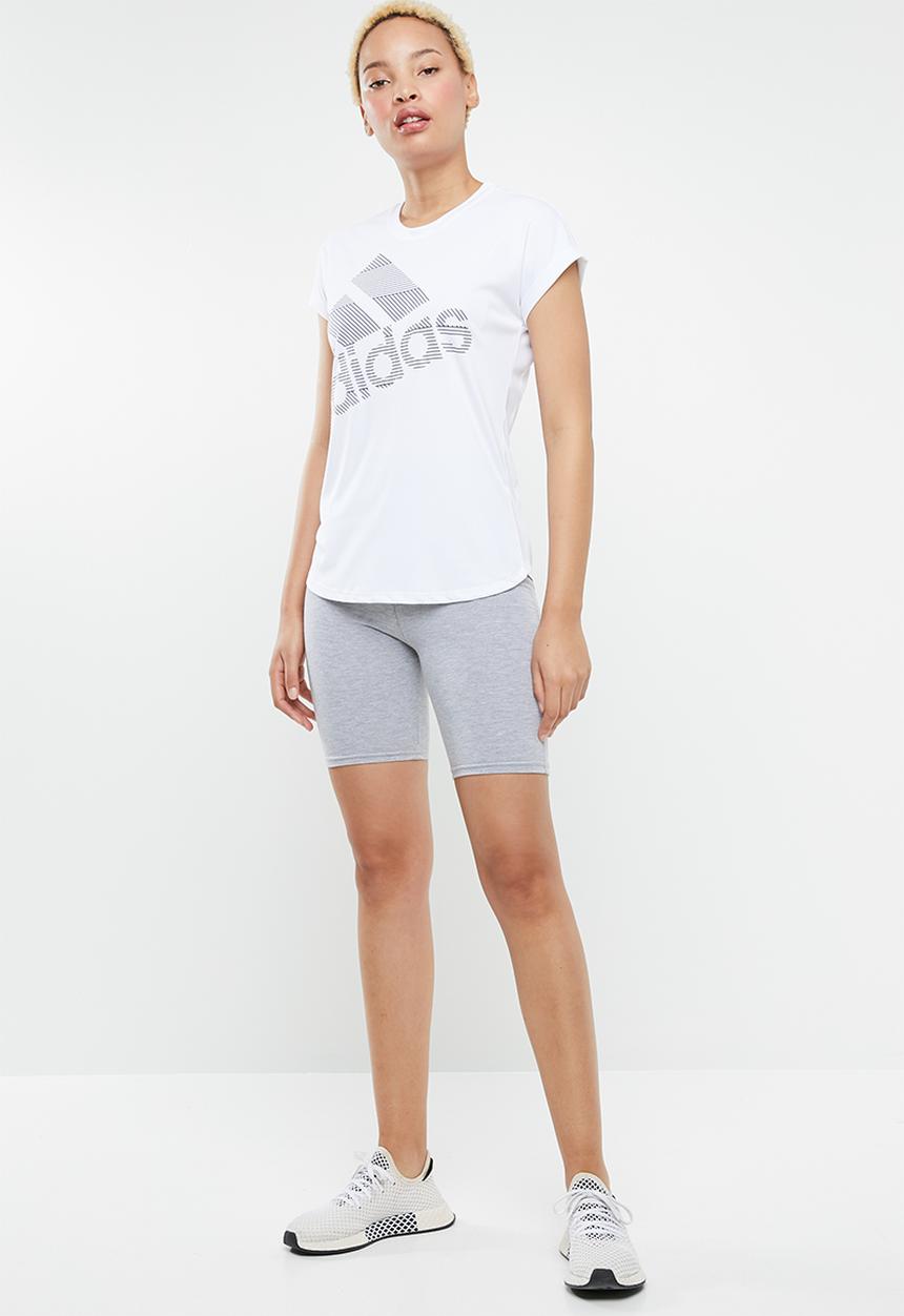 adidas Performance - Short sleeve badge of sport logo tee - white
