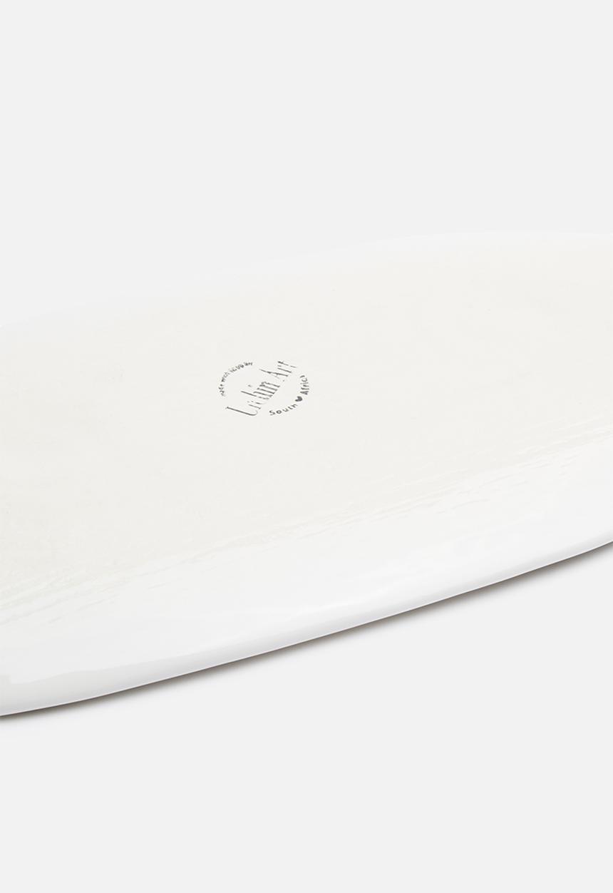 Urchin Art - Leaf platter - white