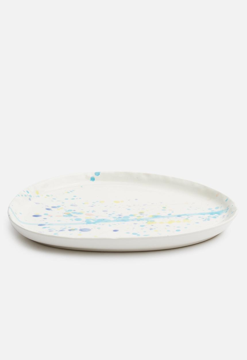 Urchin Art - Oval dribble trinket tray - multi