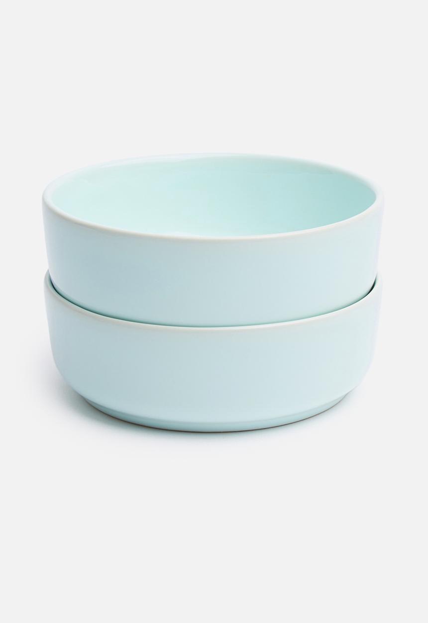 Urchin Art - Dewey bowl plate set of 2 - blue