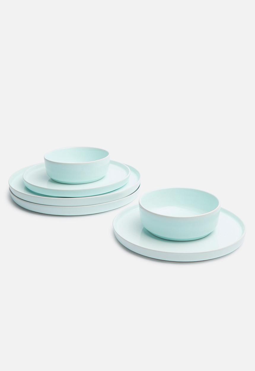 Urchin Art - Dewey bowl plate set of 2 - blue