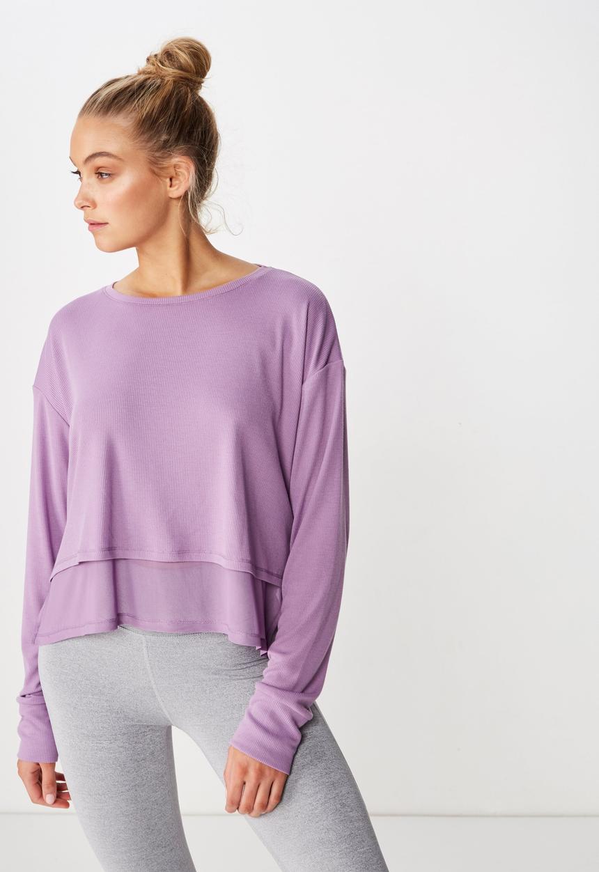 Cotton On - Layered long sleeve top  - purple