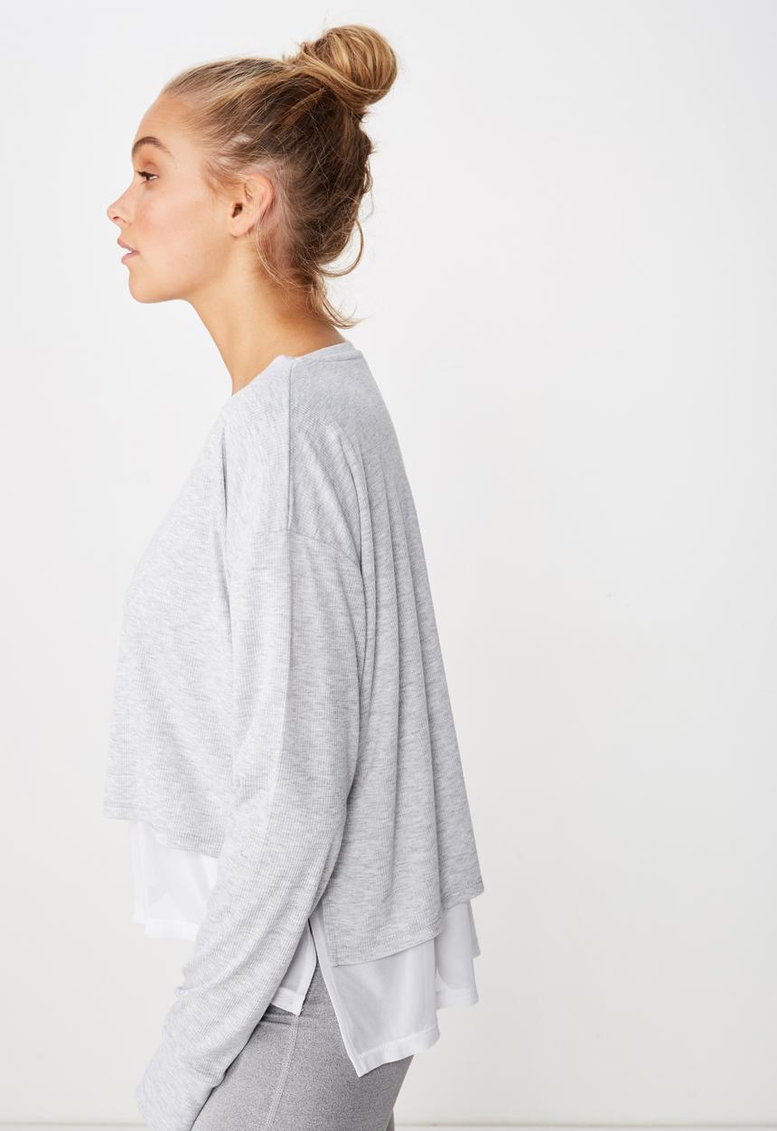 Cotton On - Layered long sleeve top  - grey