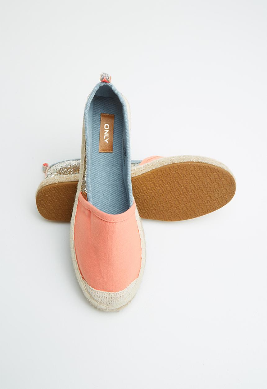 ONLY - Eva glitter espadrillos - peach & silver