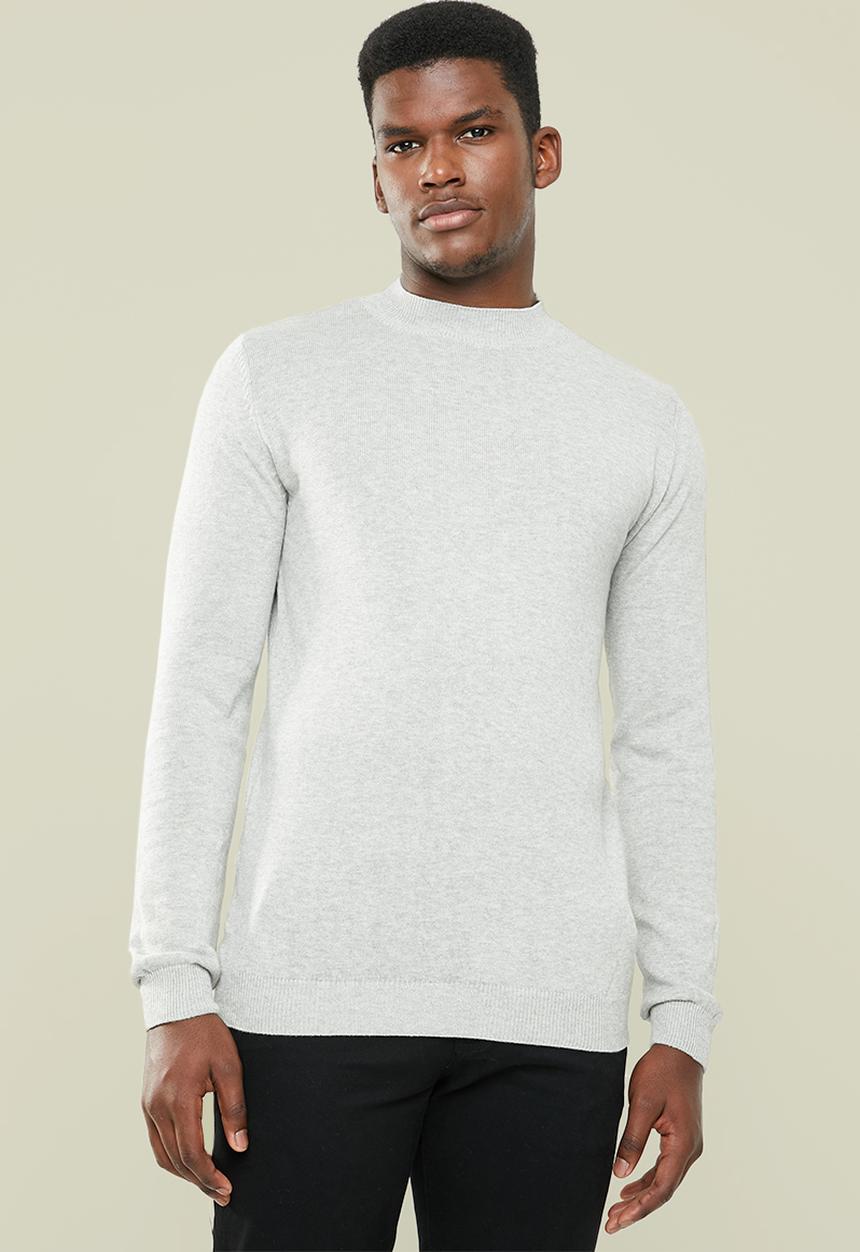 Superbalist - Regular fit high neck knit - grey