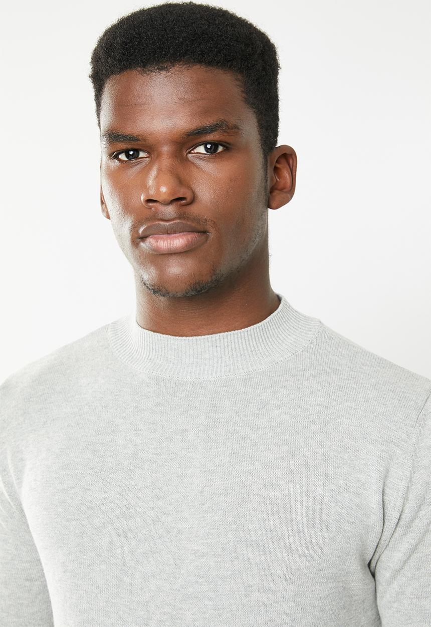 Superbalist - Regular fit high neck knit - grey