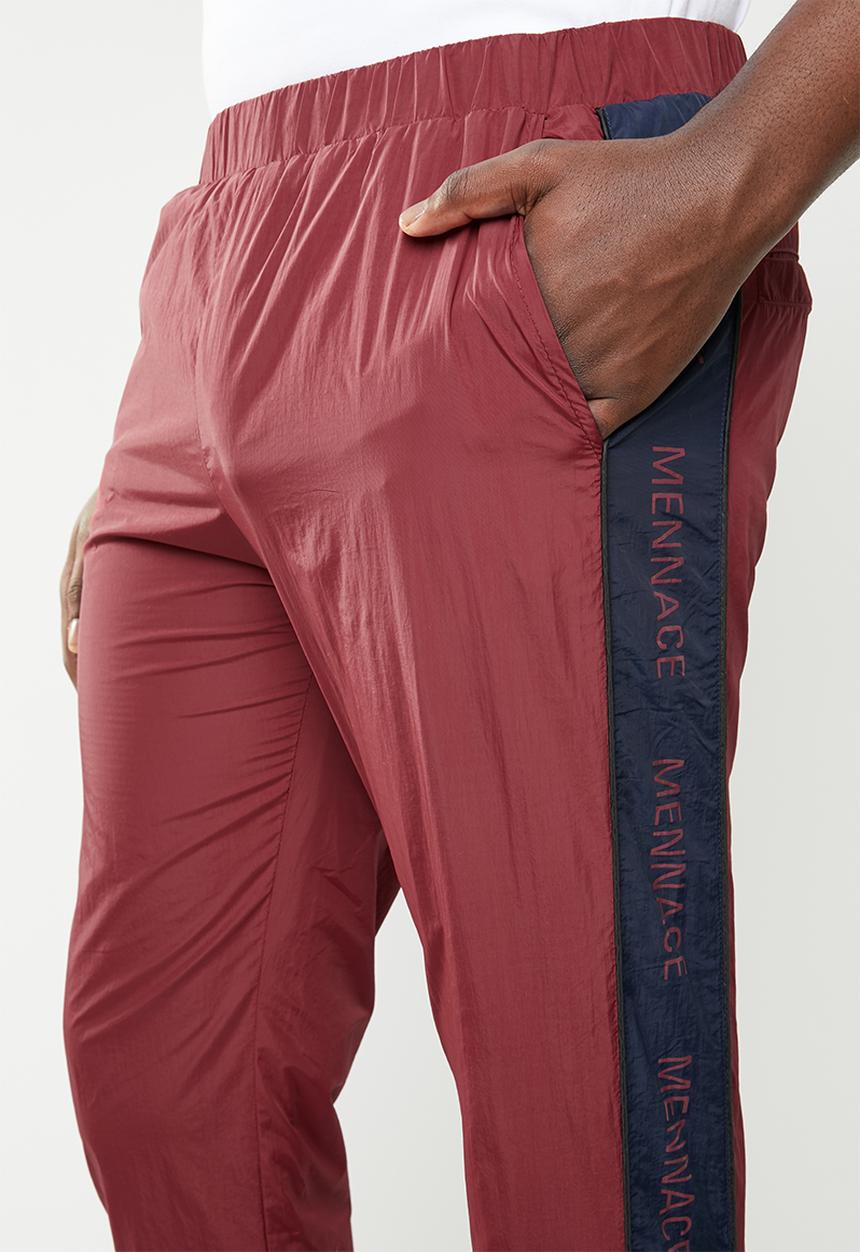 Mennace - Shell tracksuit bottom - red