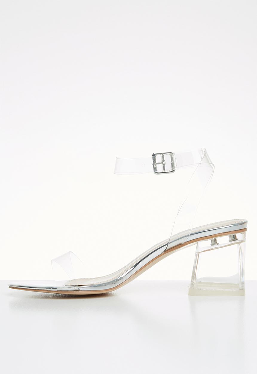 Public Desire - Transparent ankle strap heel - silver