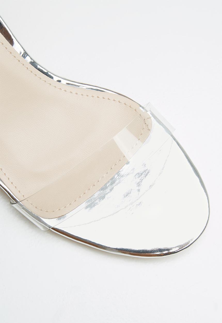 Public Desire - Transparent ankle strap heel - silver