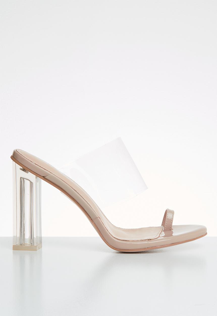 Public Desire - Faux leather toe strap heel - neutral