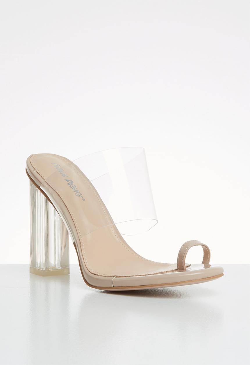 Public Desire - Faux leather toe strap heel - neutral