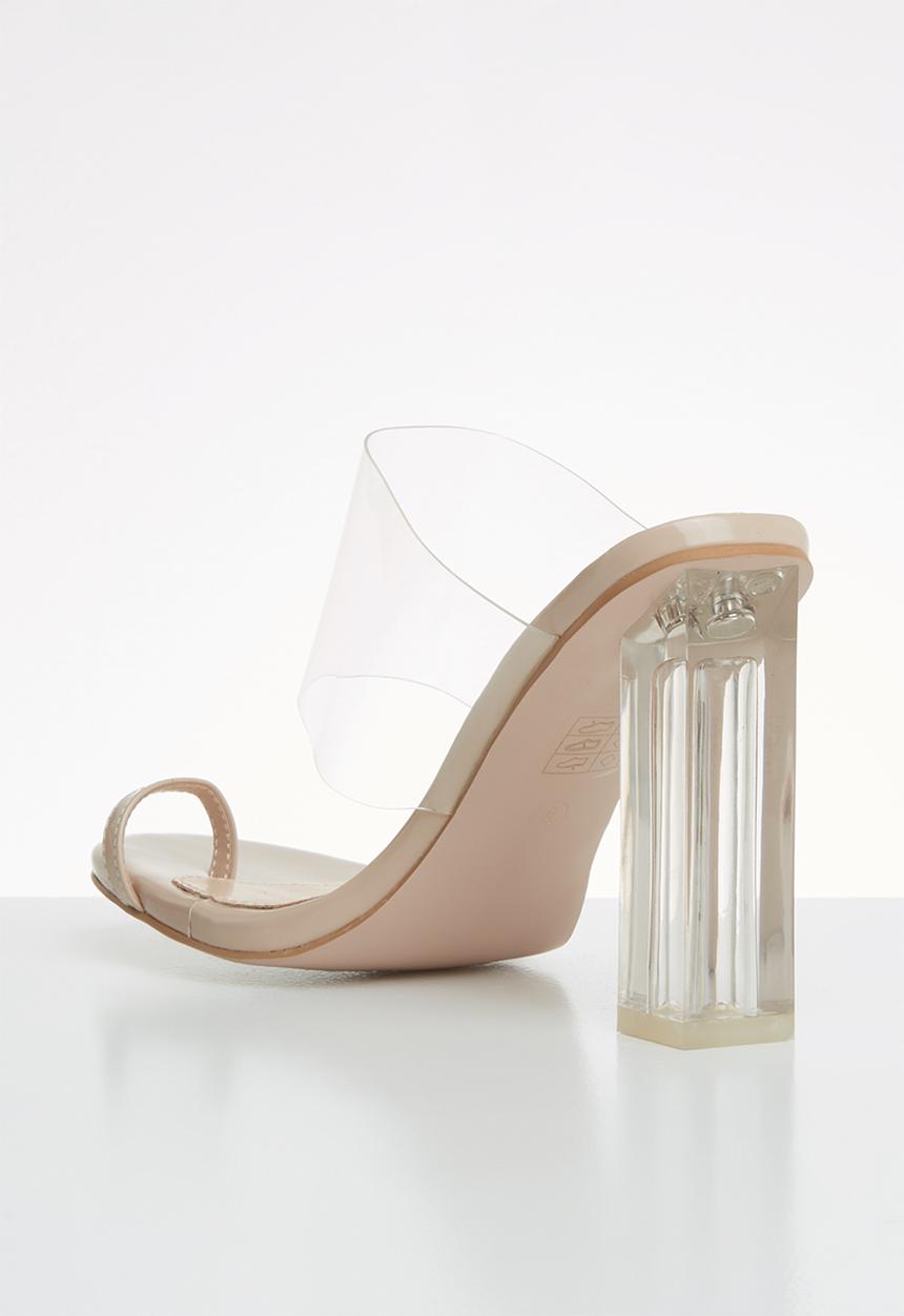 Public Desire - Faux leather toe strap heel - neutral