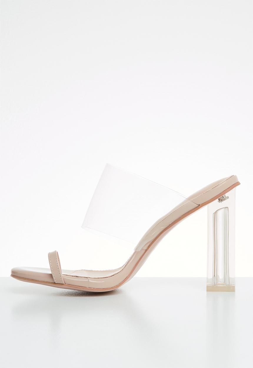 Public Desire - Faux leather toe strap heel - neutral