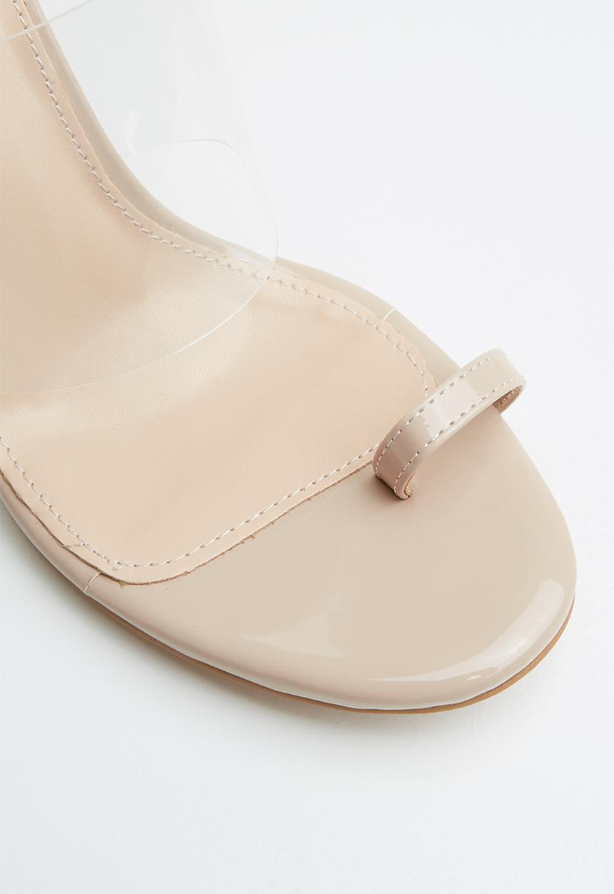 Public Desire - Faux leather toe strap heel - neutral