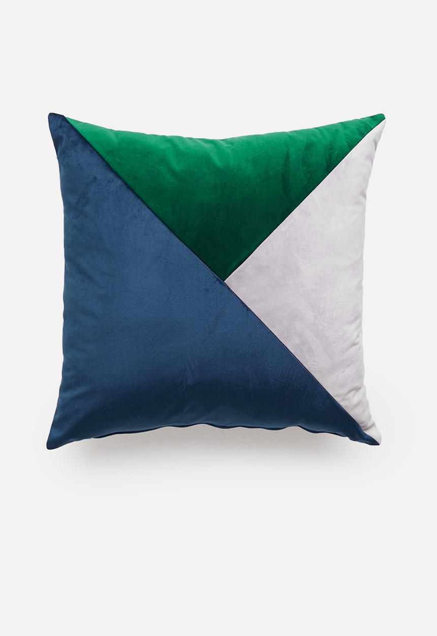 Grey Gardens - Train track cushion cover - blue