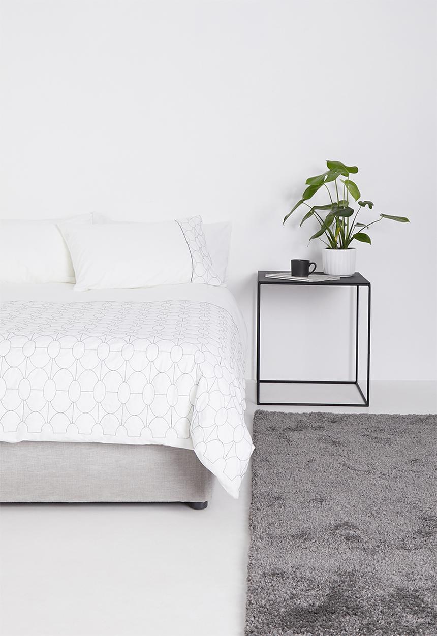 Sheraton Textiles - Cole embroidered duvet cover set - white & grey