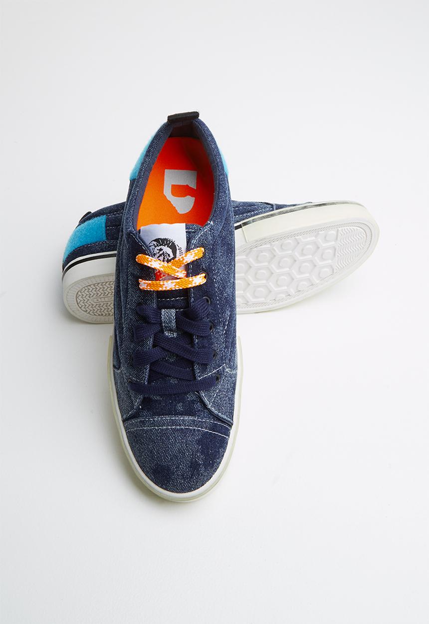 Diesel  - D-velows low patch - indigo & light blue fluo