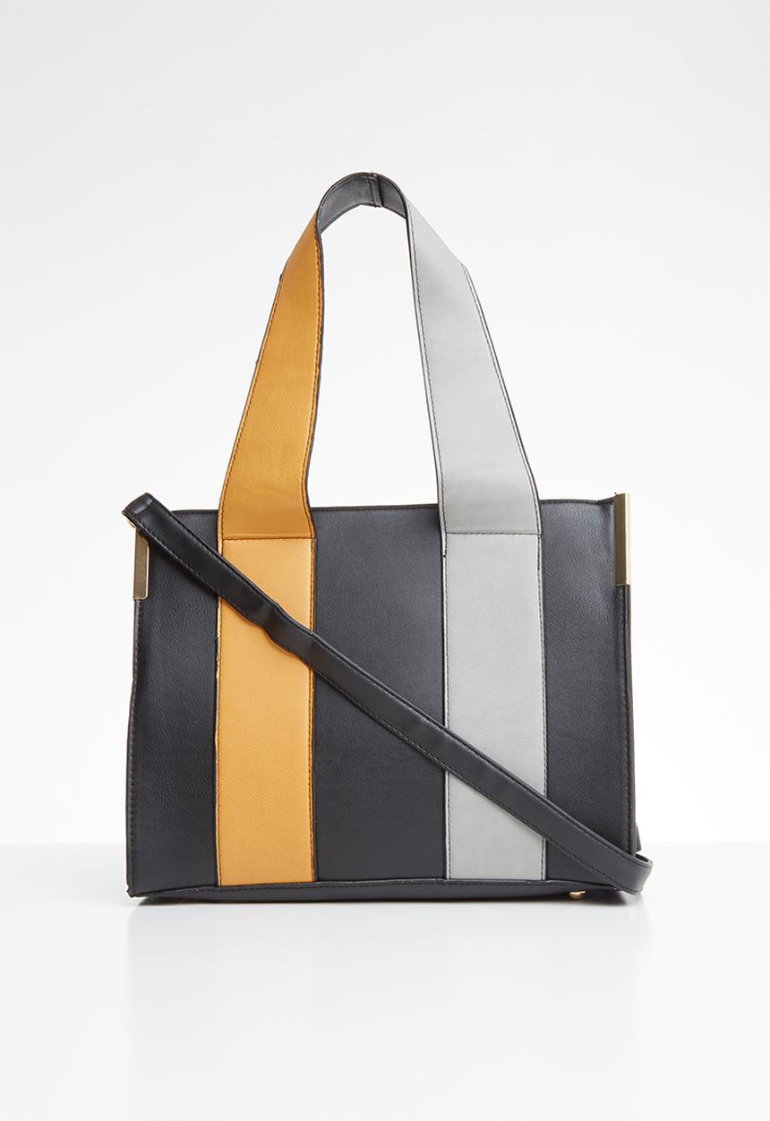 Superbalist - Contrast stripe tote bag - black