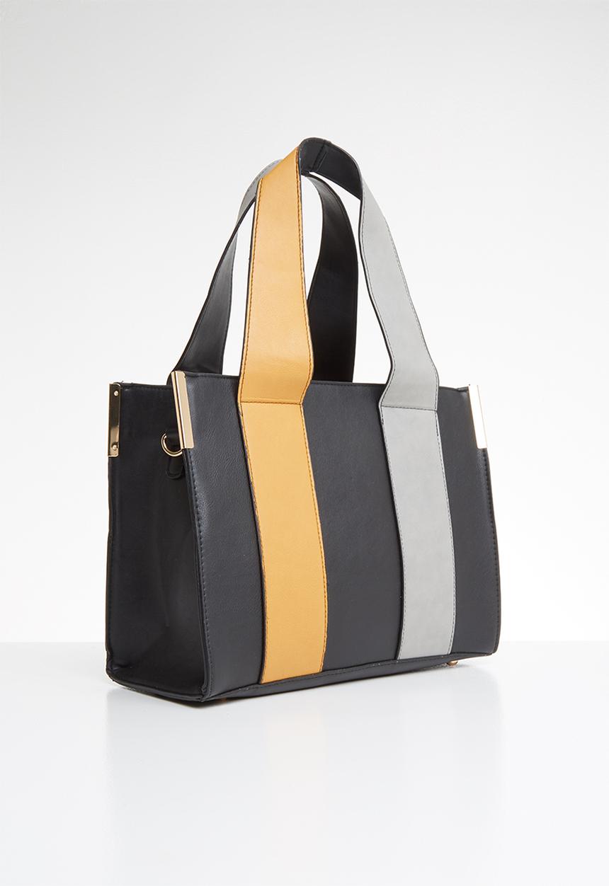 Superbalist - Contrast stripe tote bag - black