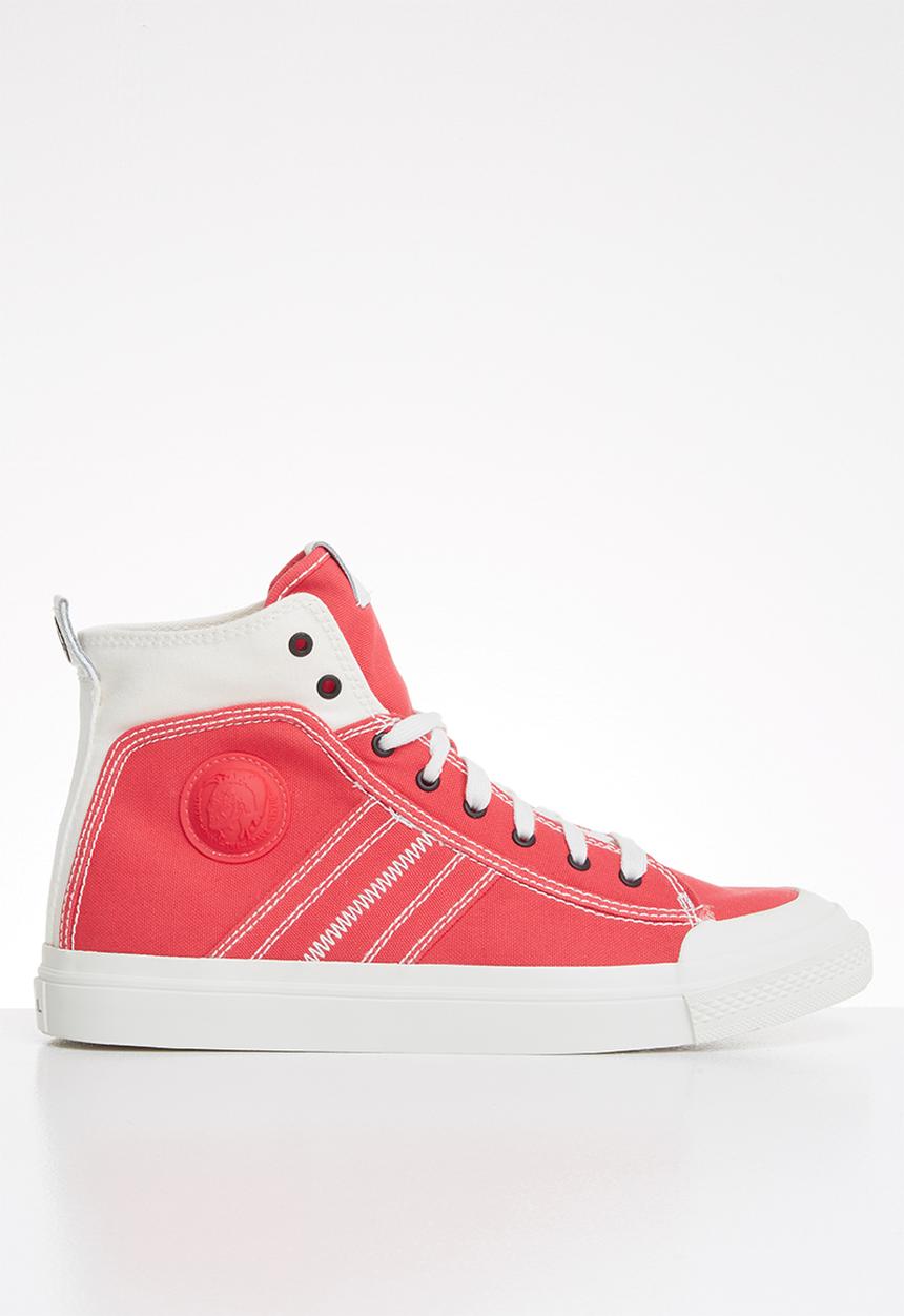 Diesel  - S-astico mid lace - star white & poppy red
