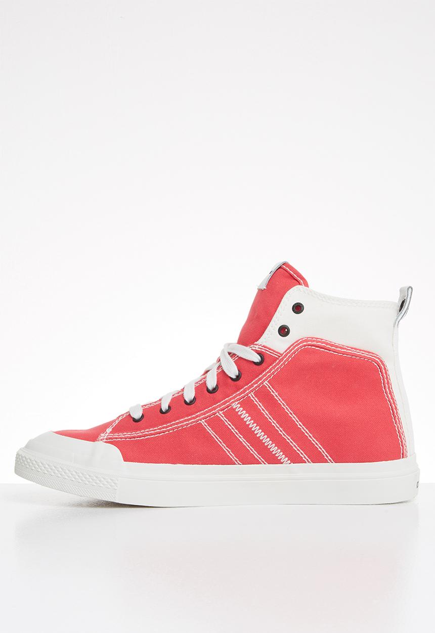 Diesel  - S-astico mid lace - star white & poppy red