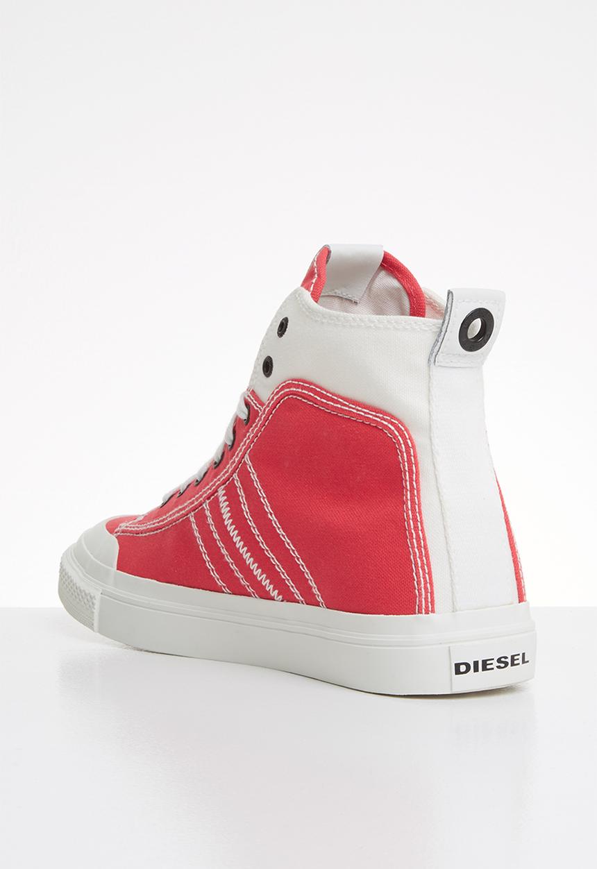 Diesel  - S-astico mid lace - star white & poppy red